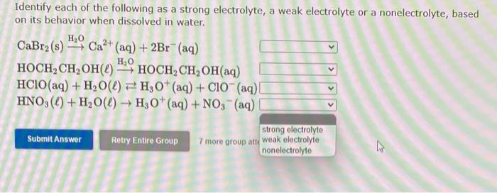to give ionic species - Soluble ionic compounds: Example: NaCl(s)Na+(aq)H2O+Cl(aq) - Covalent