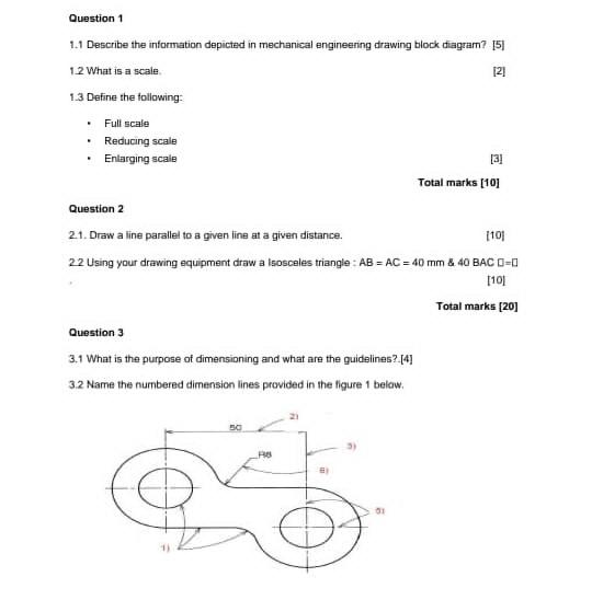 given line 2.2 Using your drawing equipment draw a Isosceles triangle: AB
