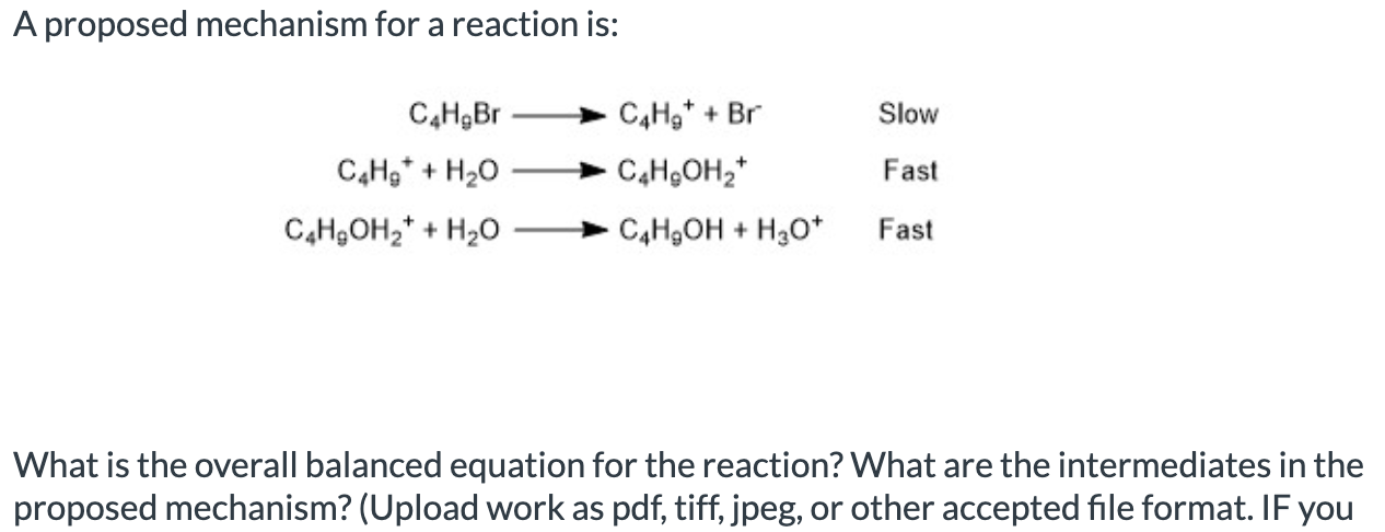 Need help with this problem A proposed mechanism for a reaction is: