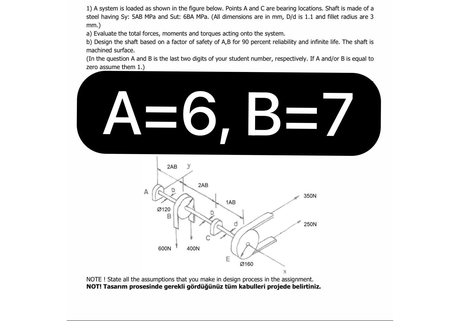  A system is loaded as shown in the figure below. Points