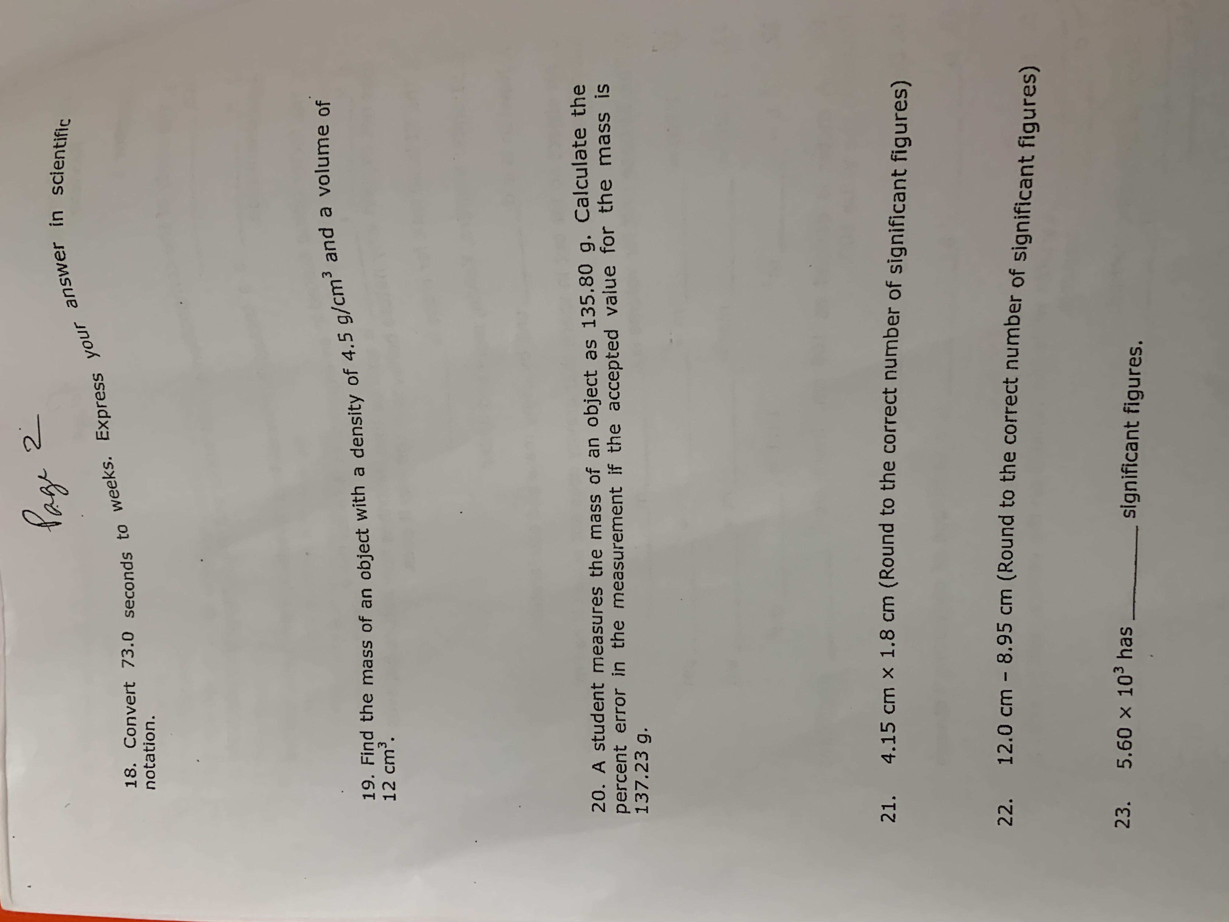  Convert 73.0 seconds to weeks. Express your answer in scientific notation.