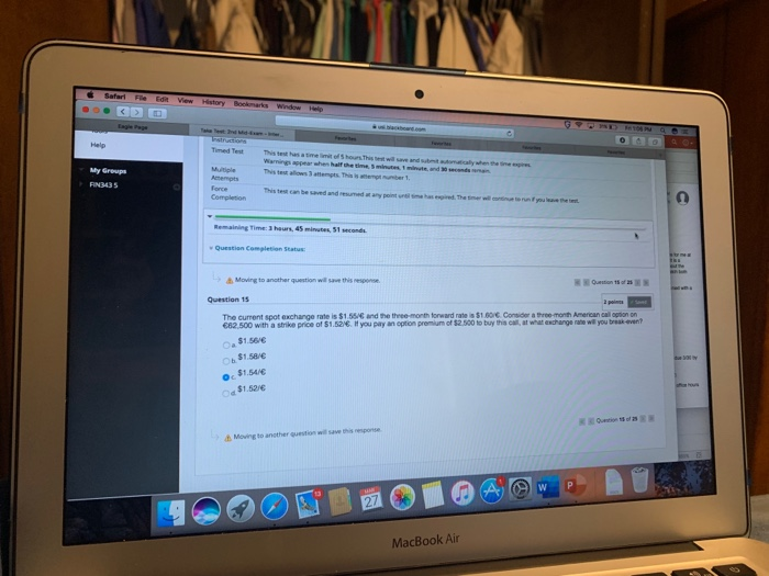 another question Question 22 Call option premium OK Put option premium 101