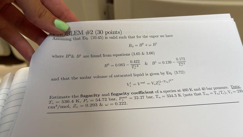 JBLEM #2 (30 points) Assuming that Eq. (10.45) is valid such