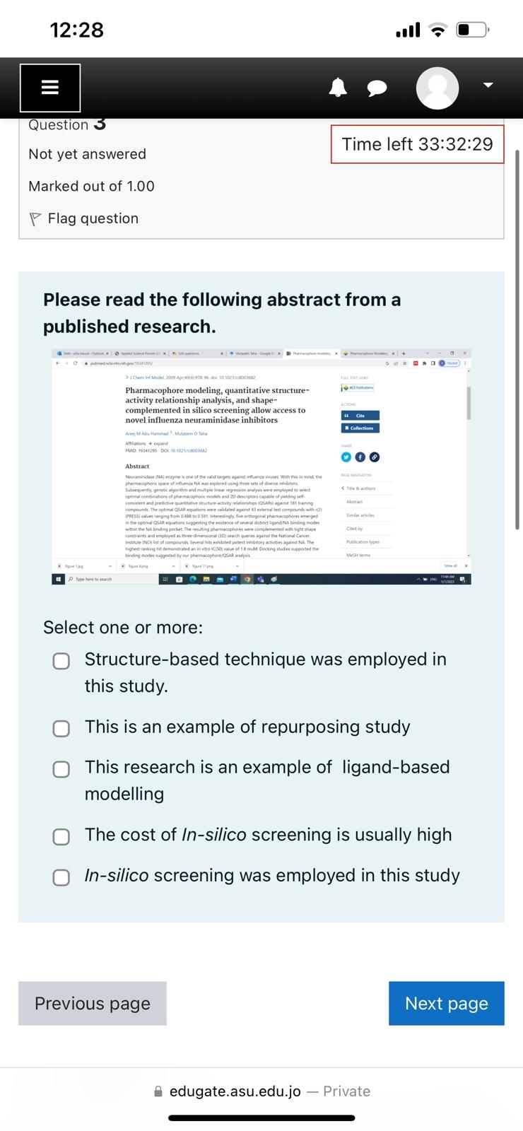 Please read the following abstract from a published research. Select one