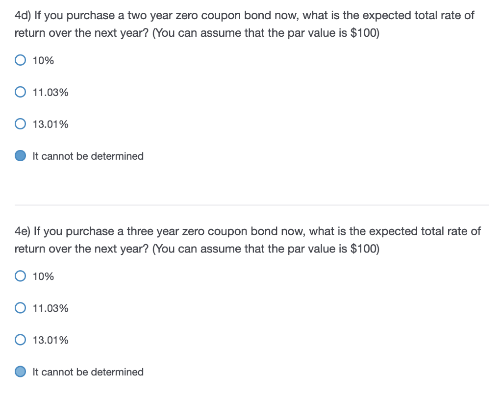 curve for default free zero coupon bonds is as follows: 4d) If