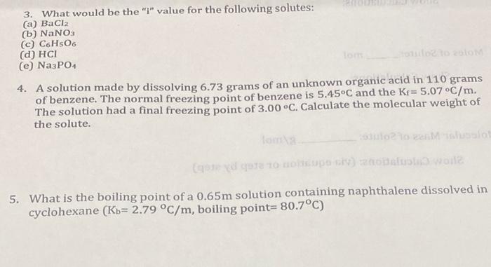  3. What would be the " i " value for the