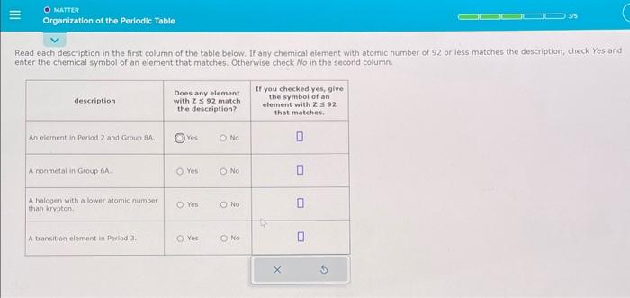  Read each description in the first column of the table below.