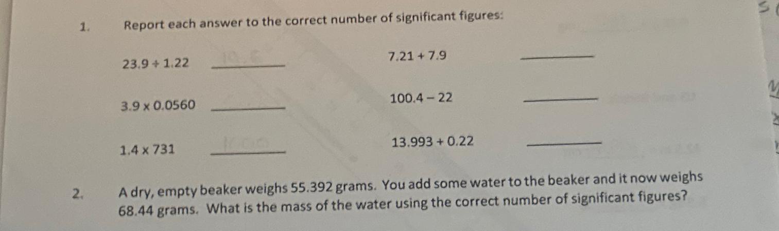  How to solve... Report each answer to the correct number of