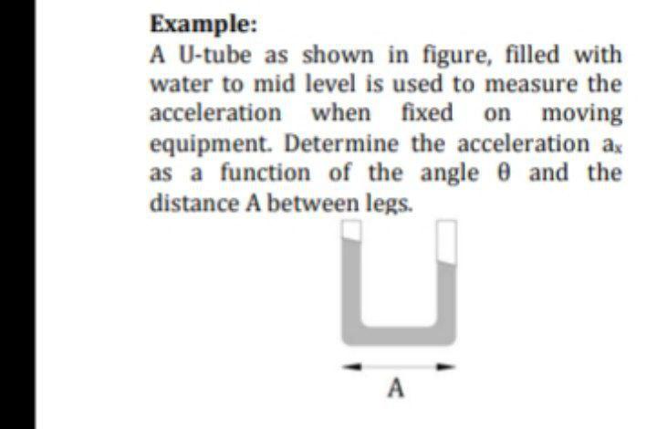 Please Answer fast Example: A U-tube as shown in figure, filled with