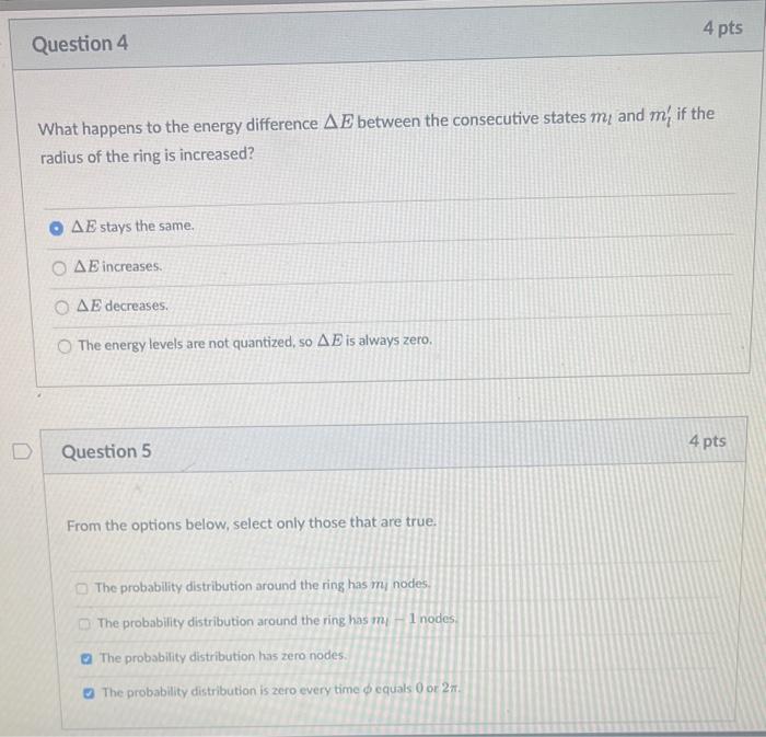  What happens to the energy difference E between the consecutive states