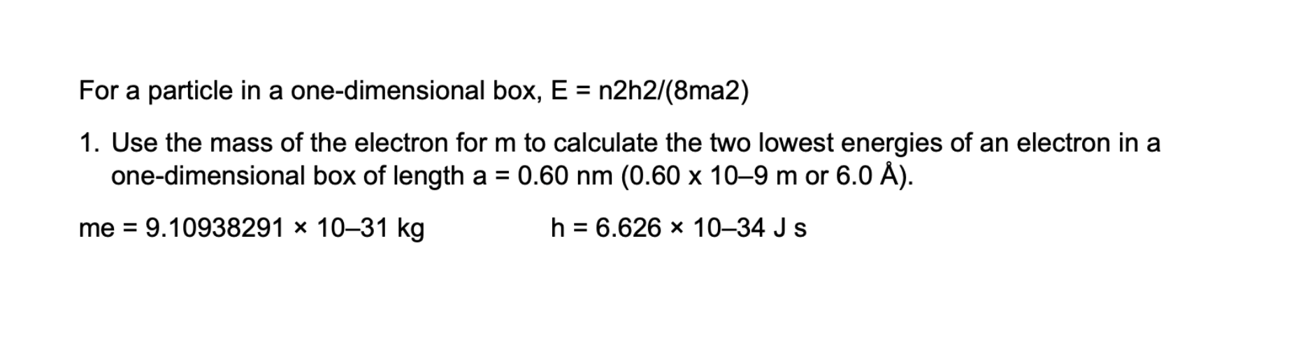 please answer them correctly and show all work For a particle in