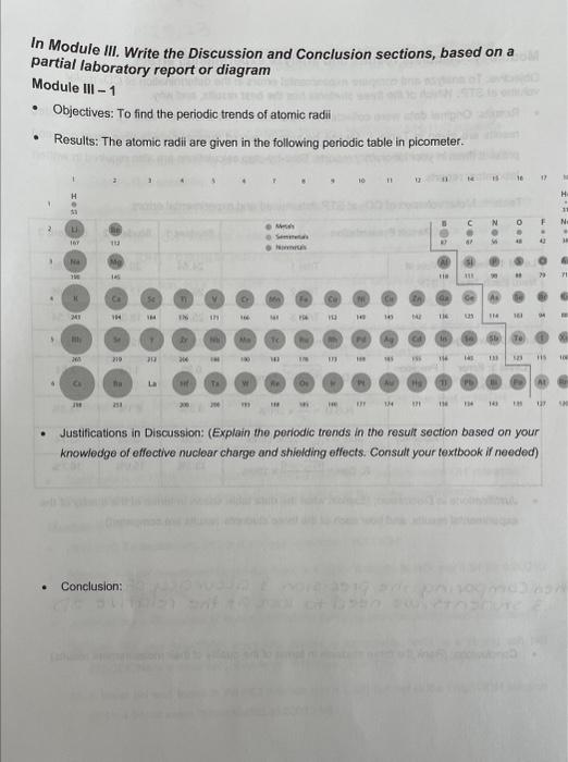 Write the Discussion and Conclusion sections, based on a partial laboratory report