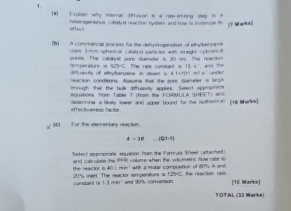  (a) Expian whty intereat diffusion is a rate-imisng step in o