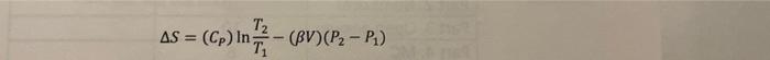 the entropy change for water going from state A of 1 bar