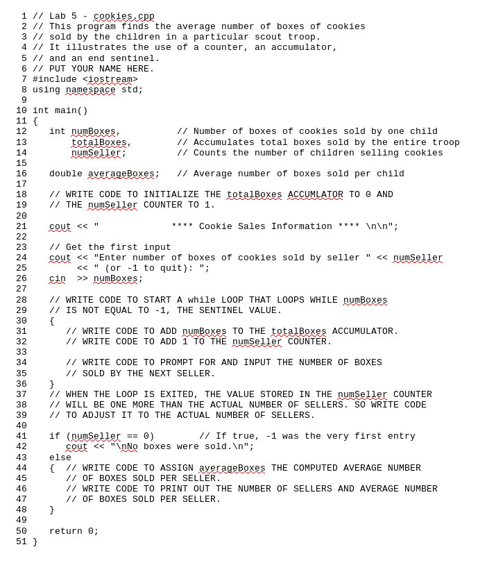 1 // Lab 5 - cookies.cpp 2 I/ This program finds