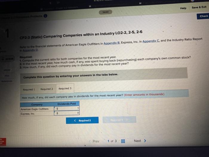  Help Save & Exh Check CP2-3 (Static) Comparing Companies within an