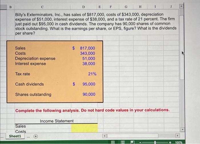  B D E F G H 1 J Billy's Exterminators, Inc.,