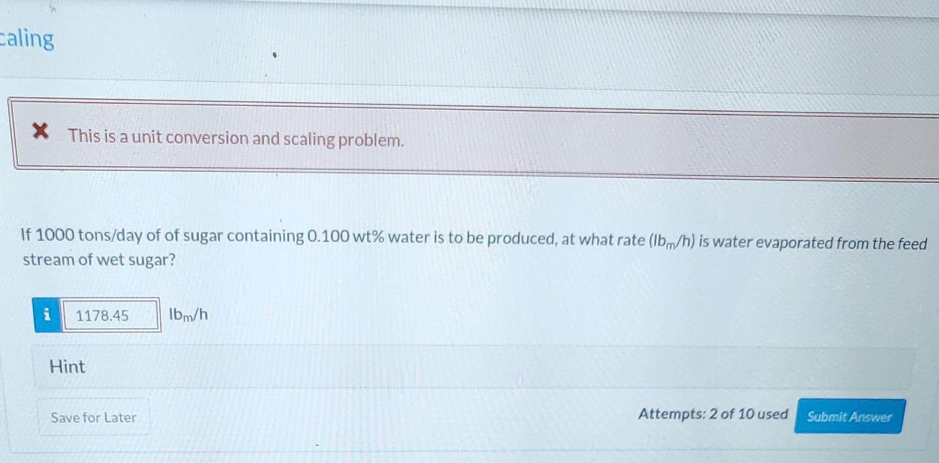 The ratio of wet sugar to inlet air fed to the dryer