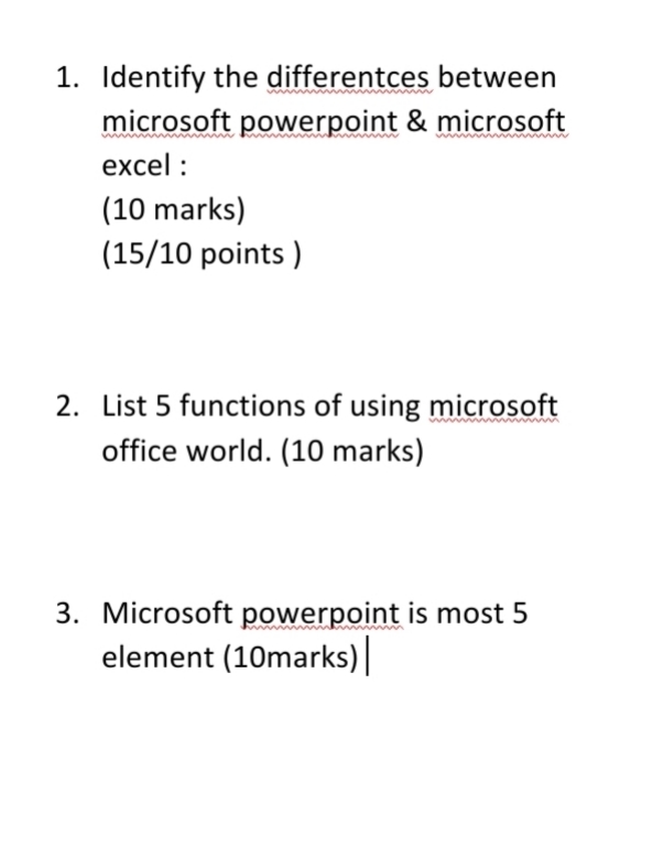Guys please help men answer this question? 1. Identify the differentces between