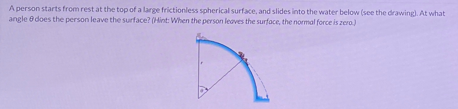  A person starts from rest at the top of a large