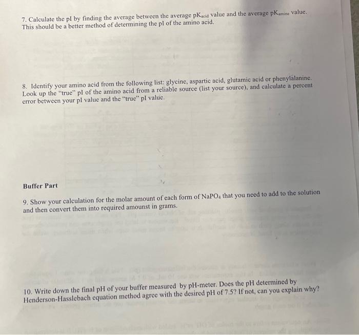 following table: Whad A Concentration of Amino Acids: 4. Prepare a graph