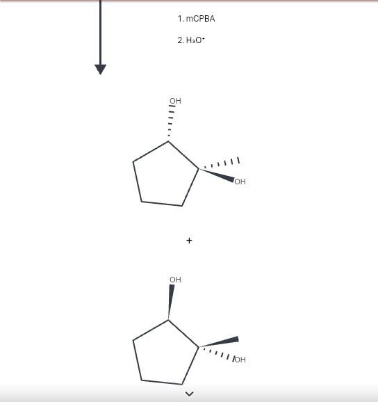 Draw the starting structure that would lead to these major products: 1.