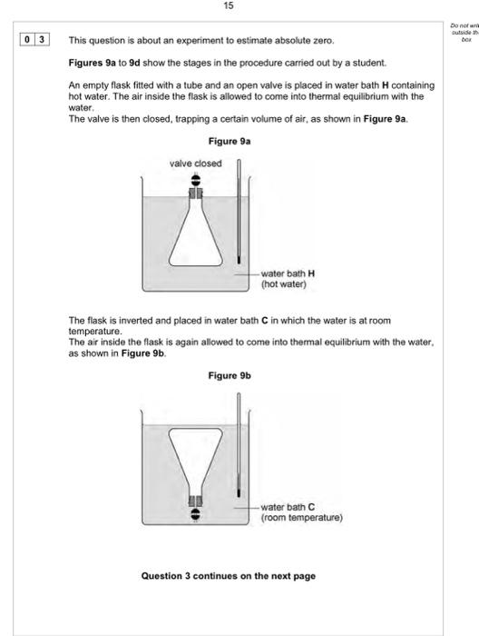 show the volume and the temperature of the air in the flask