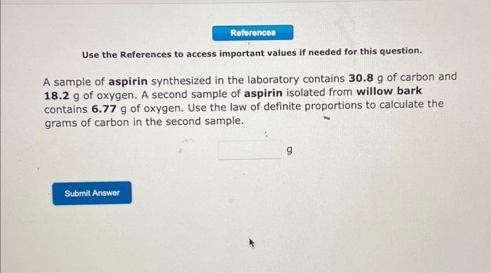  Use the References to access important values if needed for this