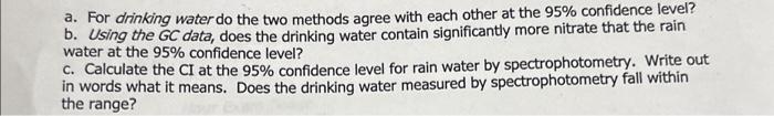 please and thanks a. For drinking water do the two methods agree