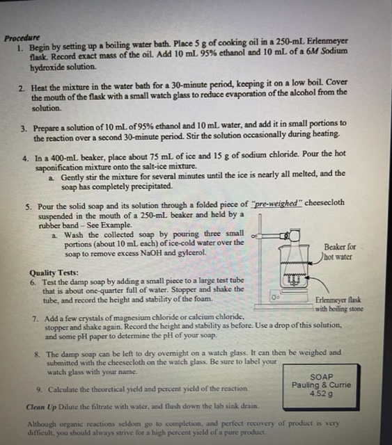identifying the limiting reagent, theoretical yield and percent yield. I have included