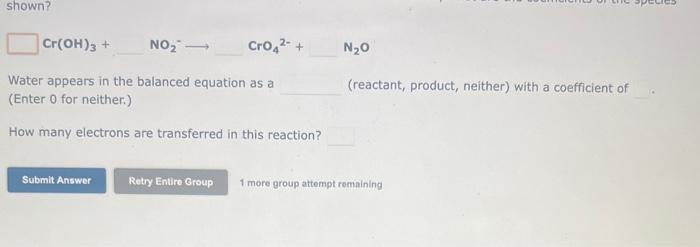 balanced equation as a (reactant, product, neither) with a coefficient of (Enter