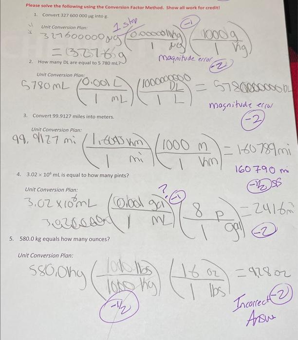 What did i do wrong 3. Convert 99.9127 miles into meters 99.