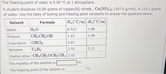  1,2,3 pleaseee i need to pass this class The freezing point