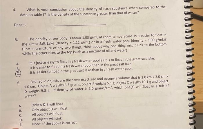 (soluble) or not mix with water (insoluble)? Mark () if the substance