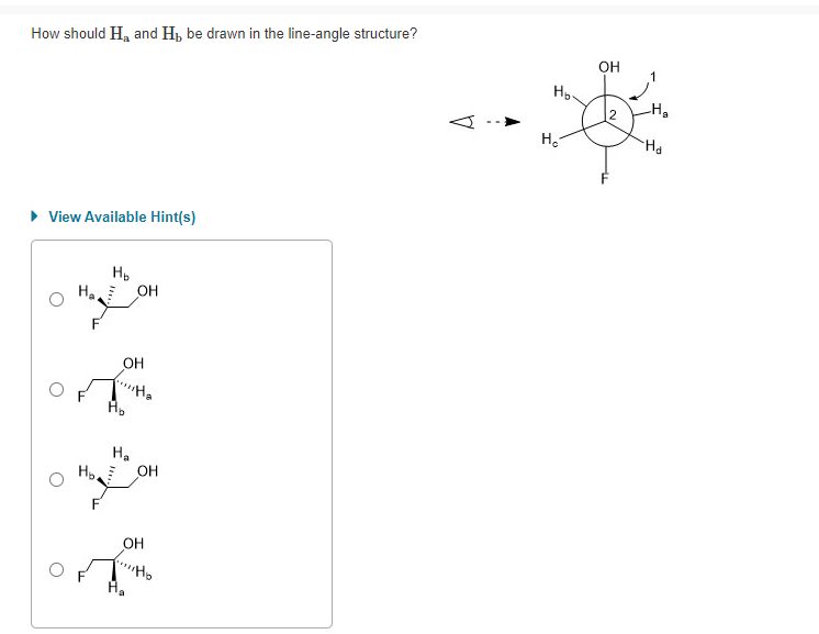 of this structure, on what side of the Newman projection would the