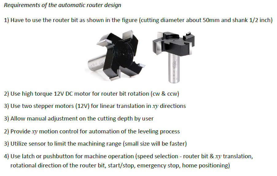 Write a programming code for the automatic sled router (menu selection, indicators,