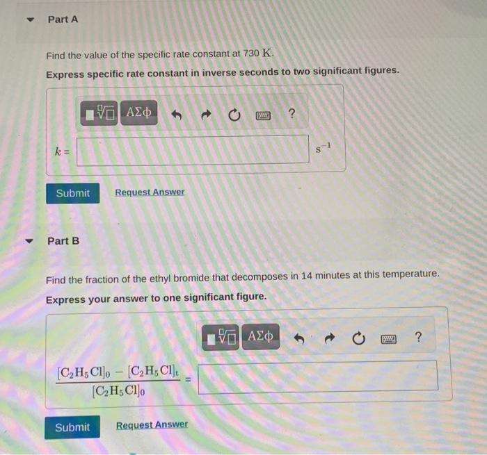 C2H5BrC2H4+HBr The activation energy is 224kJmol1 and the frequency factor is 2.31013s1.
