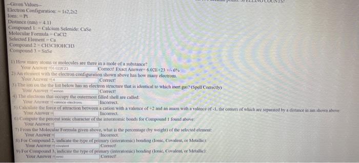 I need some help with 5),6),and 7) pls the values are on