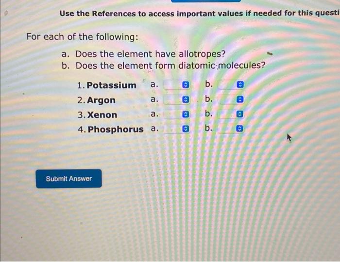  Use the References to access important values if needed for this