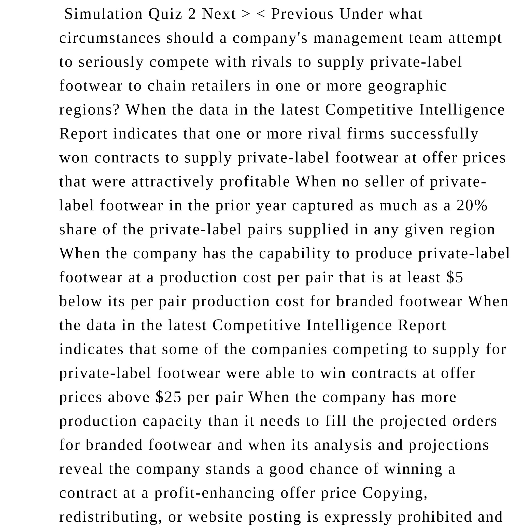  Simulation Quiz 2 Next >