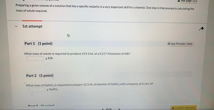  Preparing a given volume of a solution that has a specific