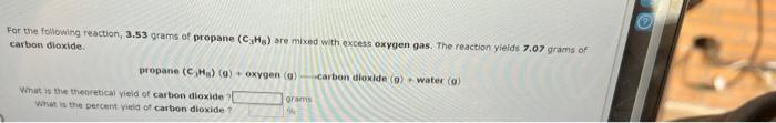 grams of oxygen gas with excess propane (C3H/8)2 ? \[ \begin{array}{l} \text