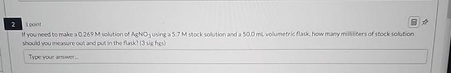  If you need to make a 0.269M solution of Ag2NO3 using,