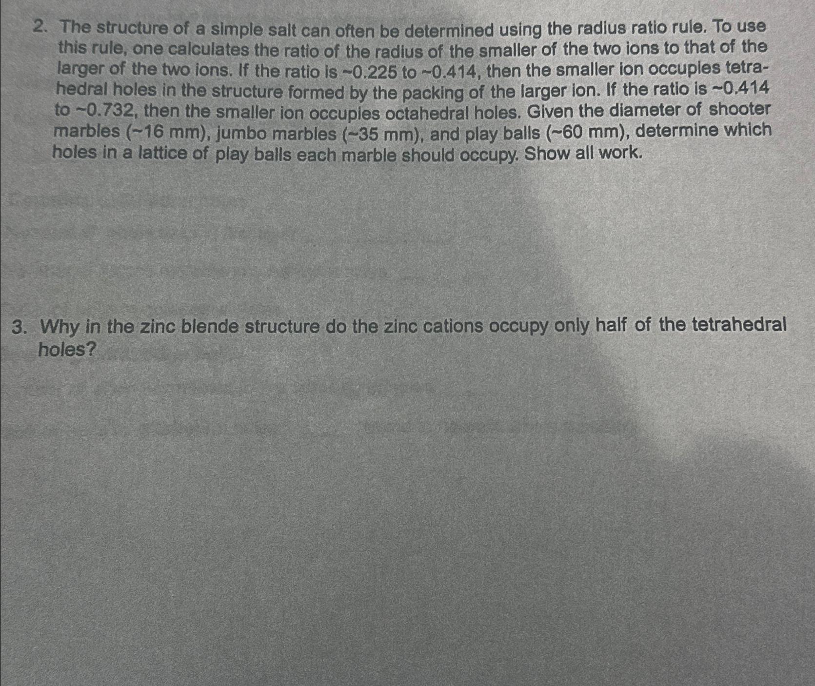  The structure of a simple salt can often be determined using