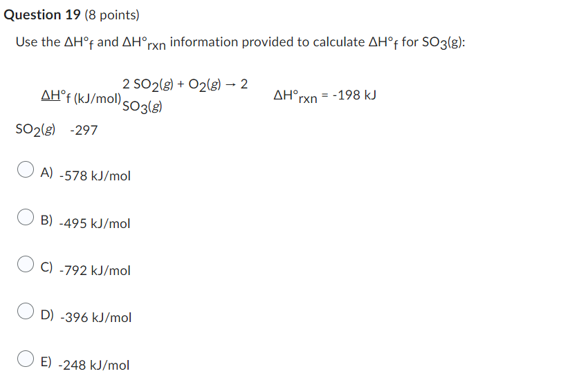given for one of the reactions below. Determine the value of the