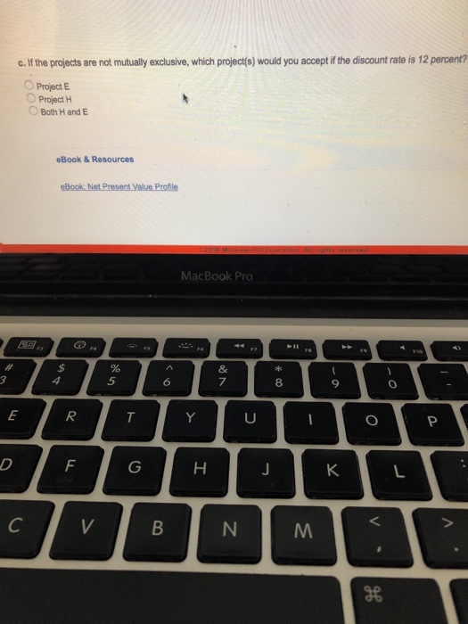 the purchase of earthmoving equipment. Project H represents an investment In a