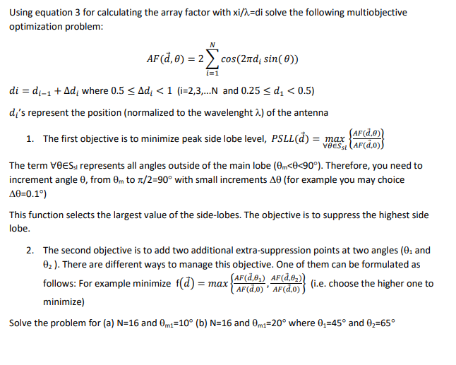 The problem below should be solved using MOEA/D method in Python (Pymoo