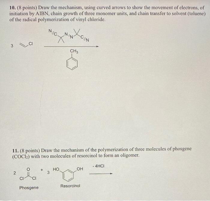 will like for both (: 10. ( 8 points) Draw the mechanism,