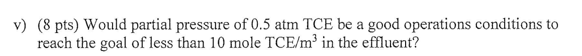 the clarifier was ky=0.1mole/m2sec. Equilibrium data for the air-TCE-water system at 20C