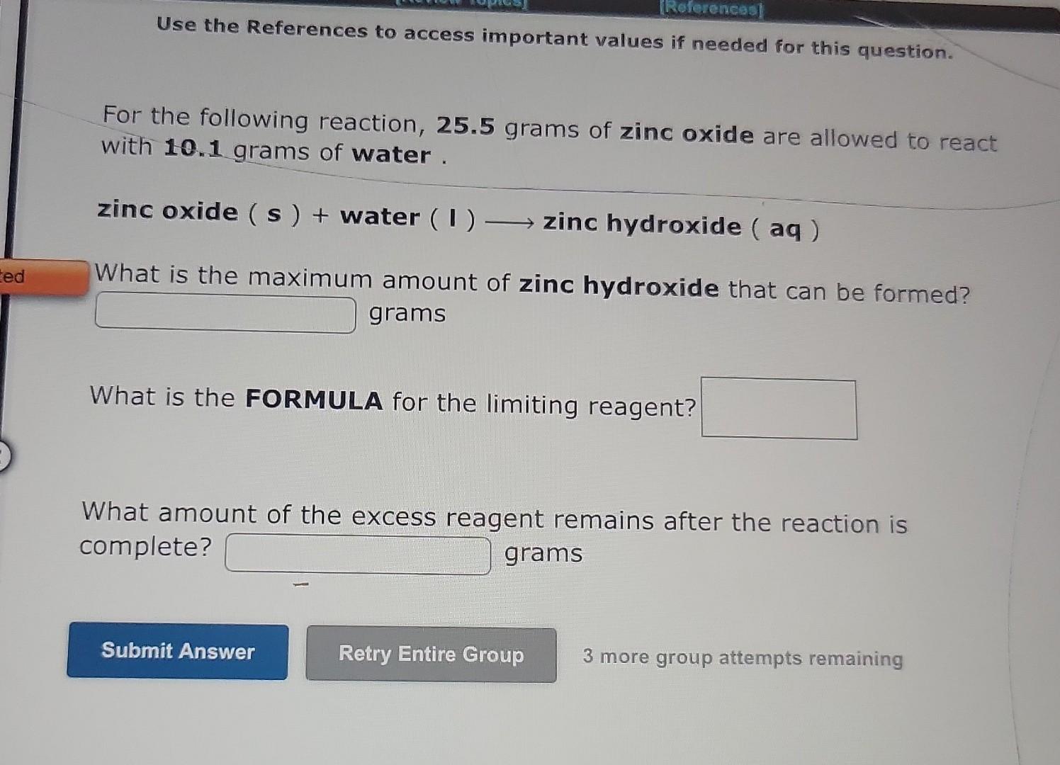 Use the References to access important values if needed for this